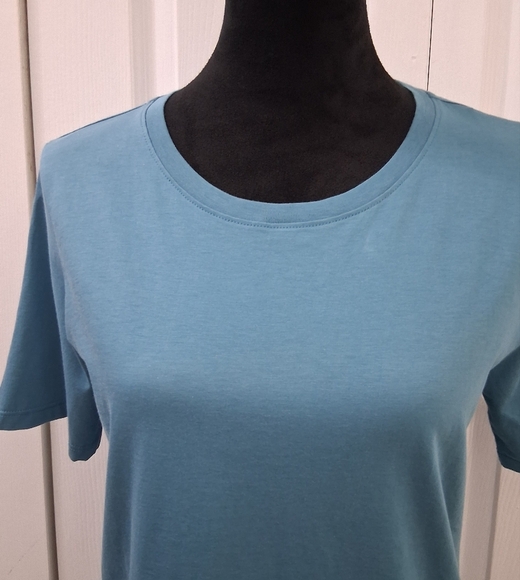 NWT Eileen Fisher Teal Tee Shirt Size S/P - Picture 2 of 14